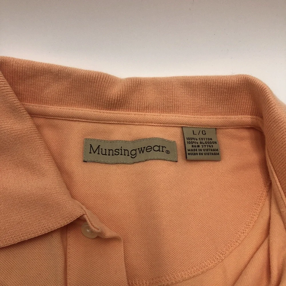 Munsingwear Mens Polo Shirt Orange Creamsicle Color Size‎ Large Chest Pocket
